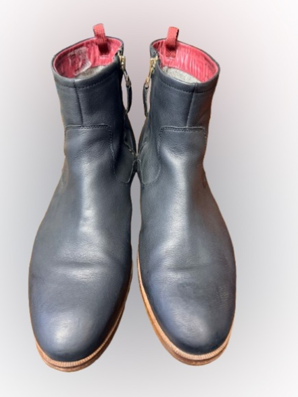 J Shoes Navarra 2 Men’s 11-11.5 Black Leather Ankle Boots Zip Sacchetto Comfort